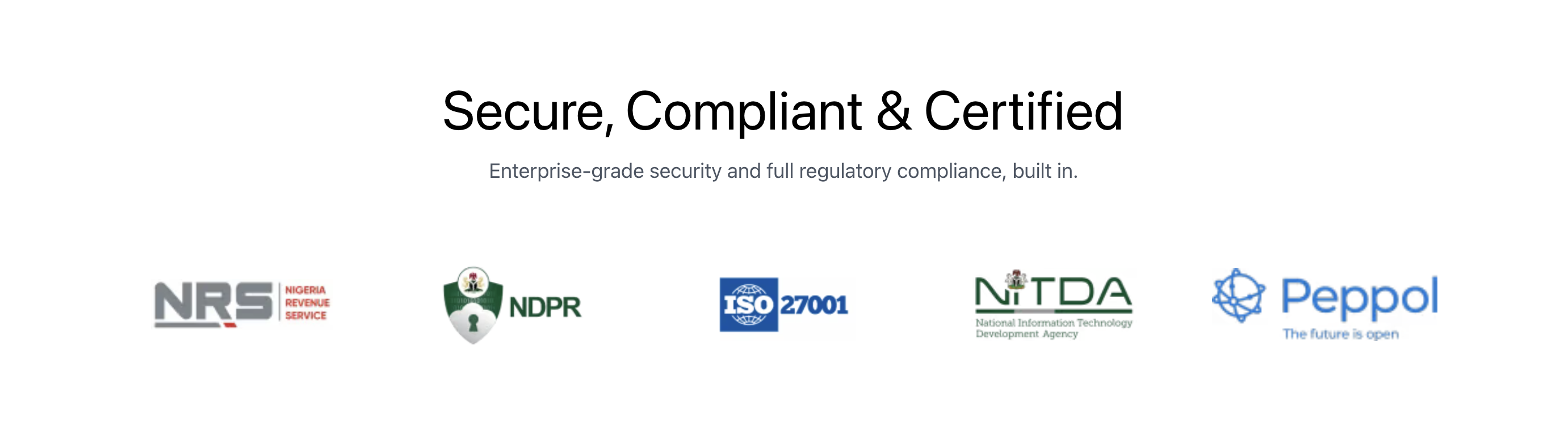 Nigeria Revenue Service, NDPR, ISO 27001, NITDA and Peppol